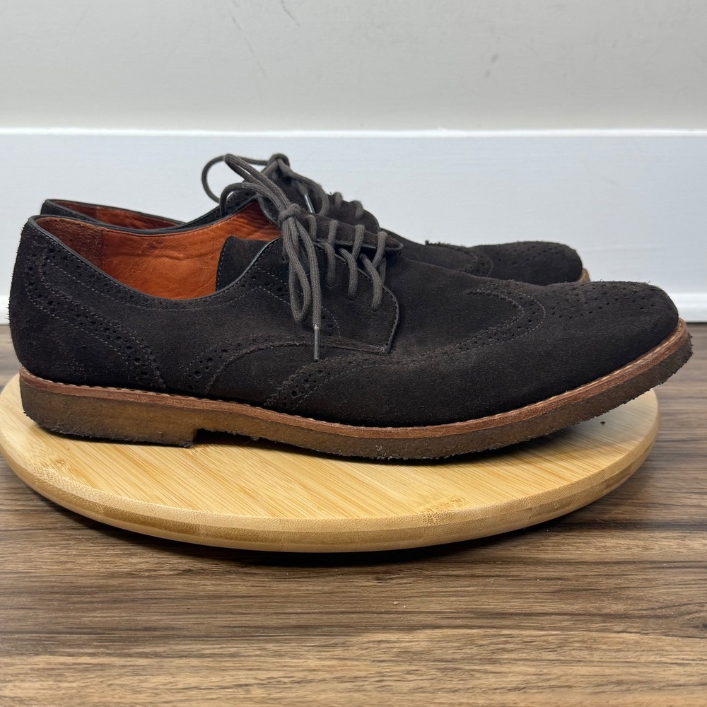 Peter Millar Wingtip Oxford Mens 11.5 Brown Suede Crepe Gum Sole Quiet Luxury